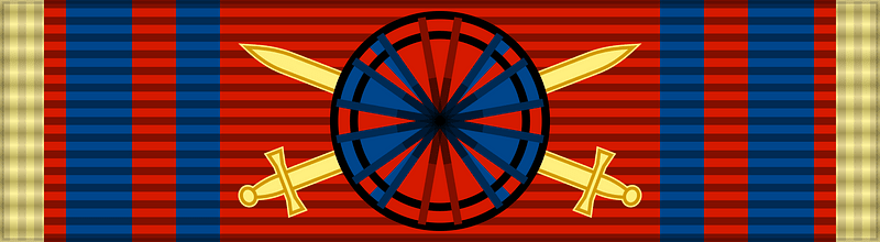 ROU Order of the Star of Romania 1999-war-ribbon Officer BAR
