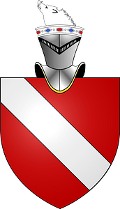 Blason famille de Roye (avec ornements)