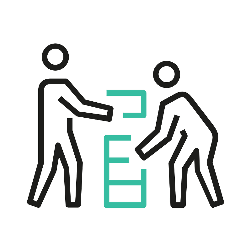 Icon DINA Voraussetzungen Digitale Nachhaltigkeit 07 Partizipationskultur Farbig