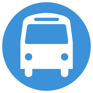 Aiga bus on blue circle