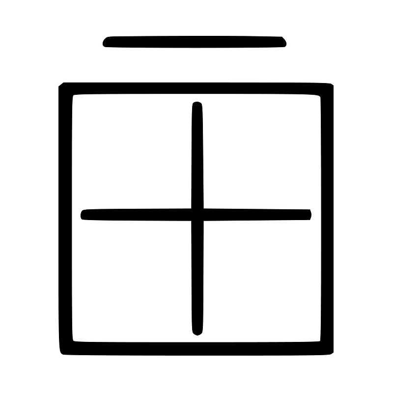 Shang grapheme for Shàngjiǎ 上甲 (Supreme Ancestor), version 1