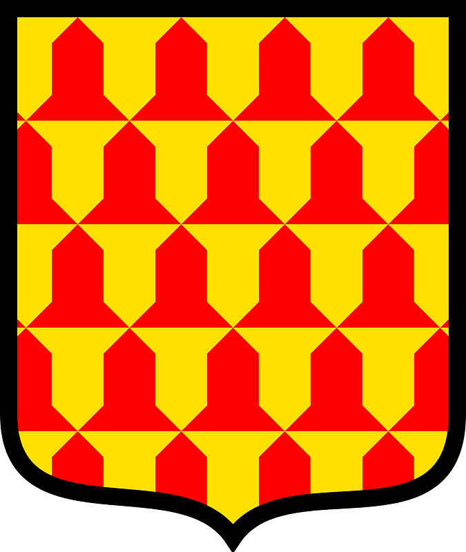 Heraldic Shield Vairy or and gules