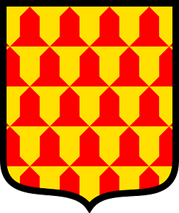 Heraldic Shield Vairy or and gules
