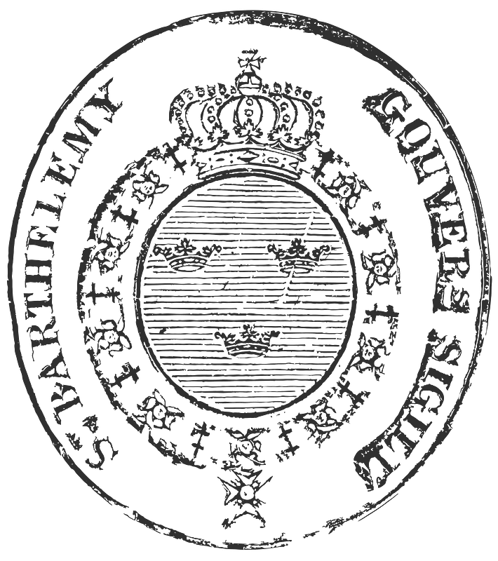 Seal of the Swedish colony of Saint Barthélemy (1784-1877)