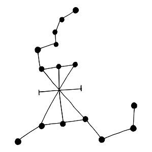 Shang grapheme Dì 帝 (Deity) drawn by connecting the Dippers to locate the north pole (Běijí 北极)