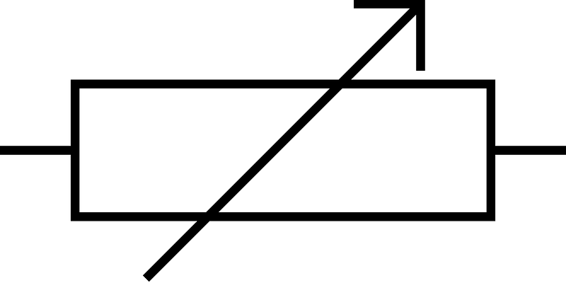 Variable resistor symbol Europe
