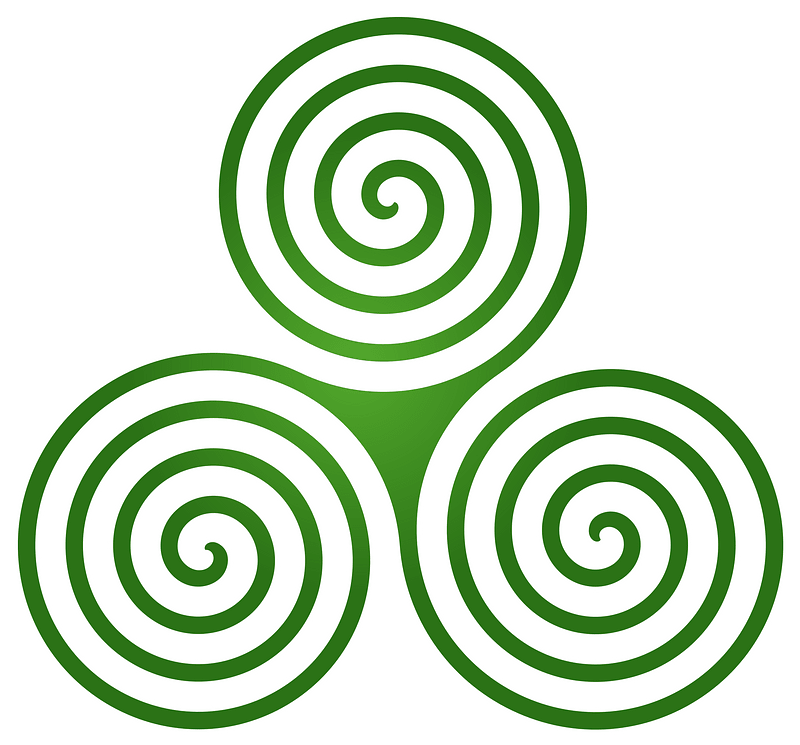Spiral triskelion many windings
