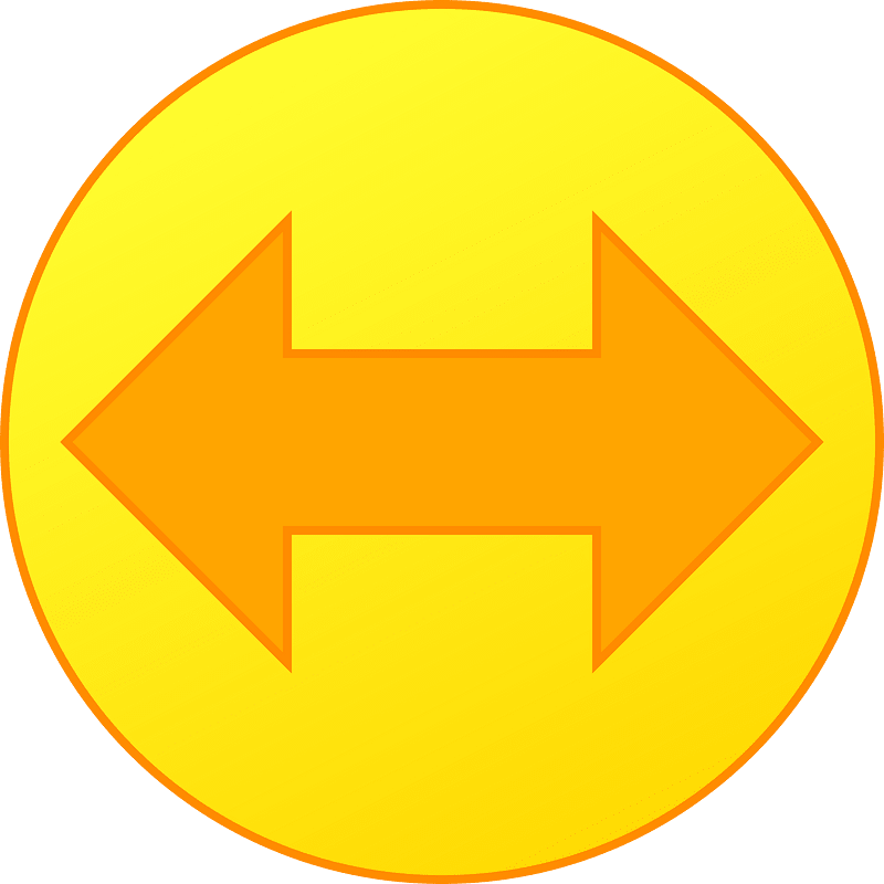 Sideways double arrow yellow