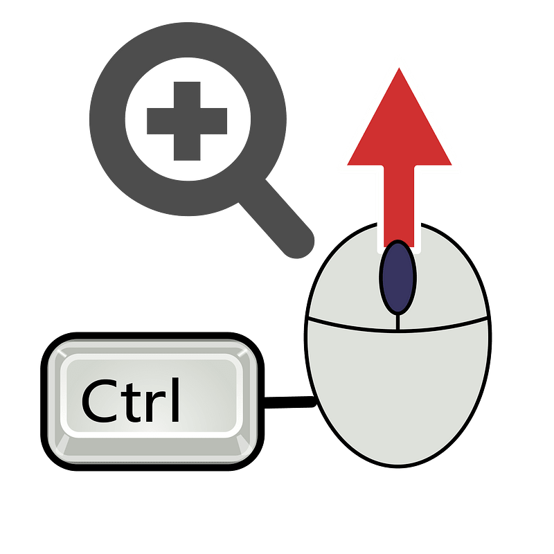 Computer-keyboard mouse-shortcut-to-zoom in-large