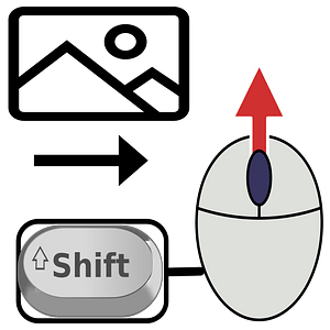Computer-keyboard mouse-shortcut-to-shift right
