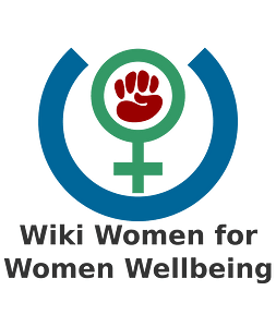 Wiki Women for Women Wellbeing logo with text