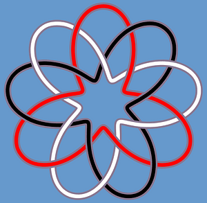 Interlaced-Triangles Brunnian-link alternate