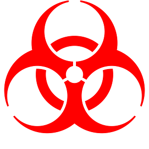 Biohazard symbol (red)