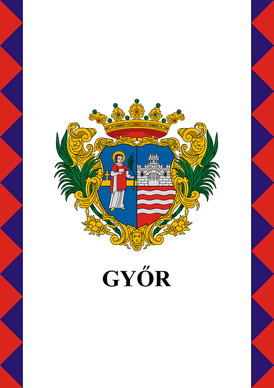Flag of Győr (vertical)