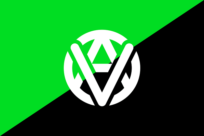 Veganarchist flag with logo