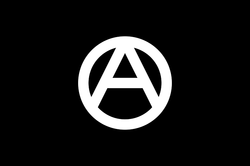 Anarchist flag with logo