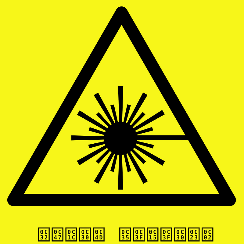 Laser-symbol-text-te