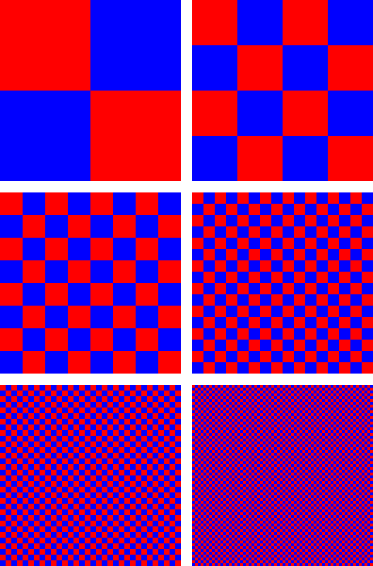 Dithering example red blue