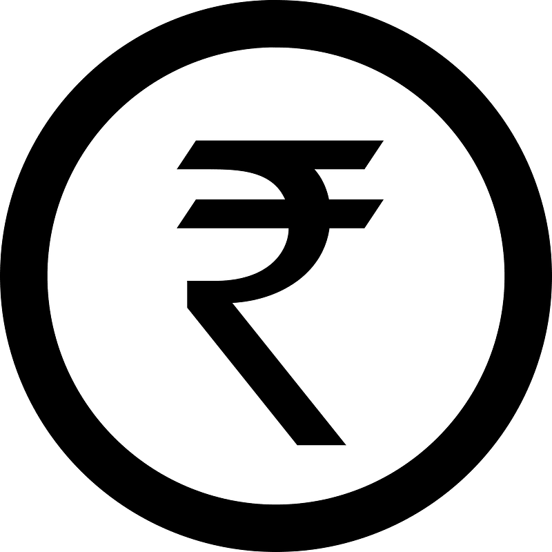 Indian Rupee symbol in circle PD version