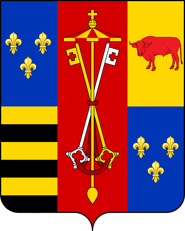 Coat of arms of Cesare Borgia as Duke of Romagna and Valentinois and Captain-General of the Church