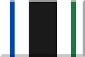 600px bianco e nero con fascette azzurra e verde
