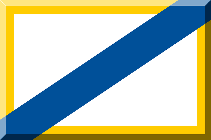 Bianco Azzurro bordato di oro Diagonale