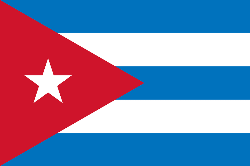 Flag of Cuba (sky blue, 3-2)