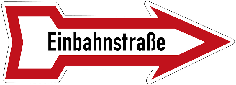 Verkehrszeichen Einbahnstraße (D) - historisch