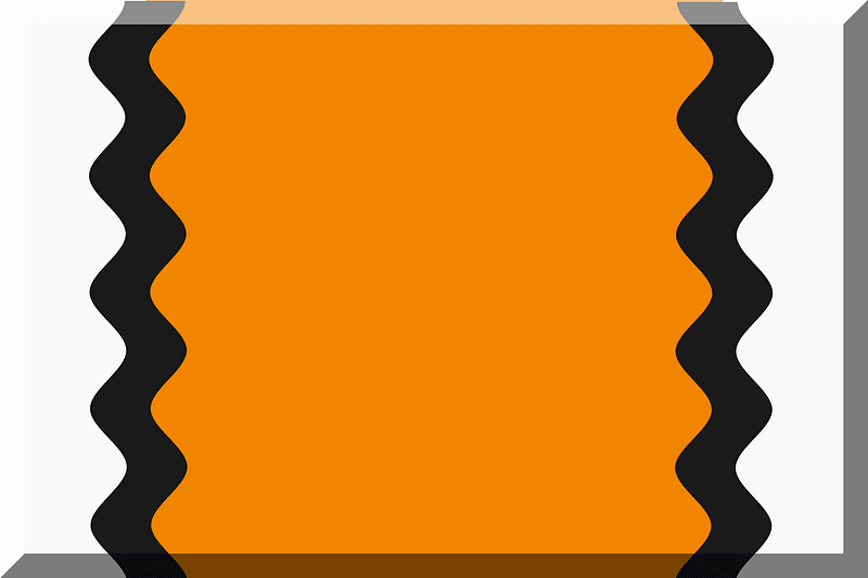 Tangerine con lati Bianchi rifiniti di Nero (onde)