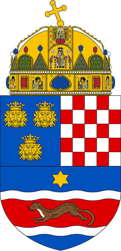 Coat of arms of Croatia (1868-1918) with crown