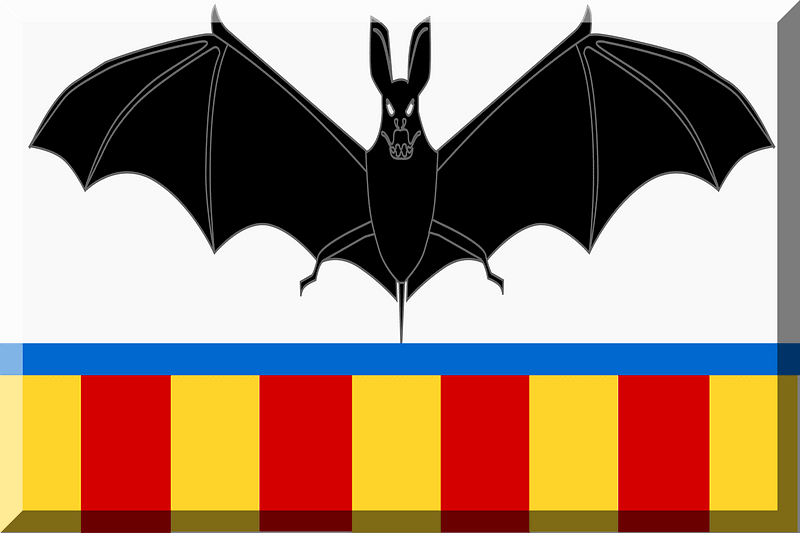 Bianco con Pipistrello Nero e colori catalani