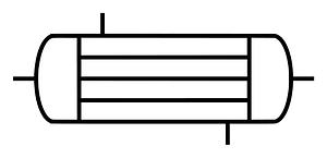 Symbol of shell and tube heat exchanger