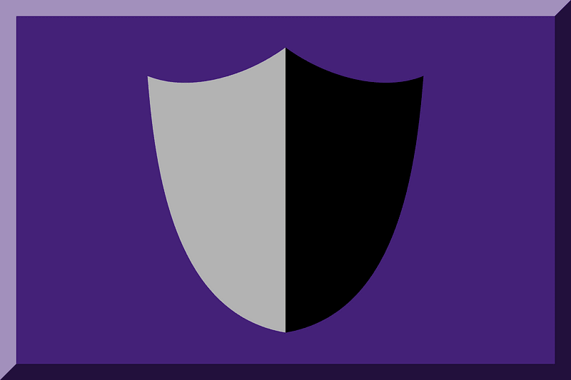 600px HEX-442178 with Bicolor Shield HEX-B3B3B3 Black