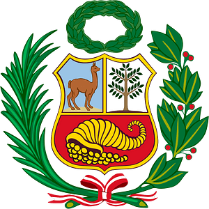 Coat of arms of Peru (State flag) alternative version - pre 1884