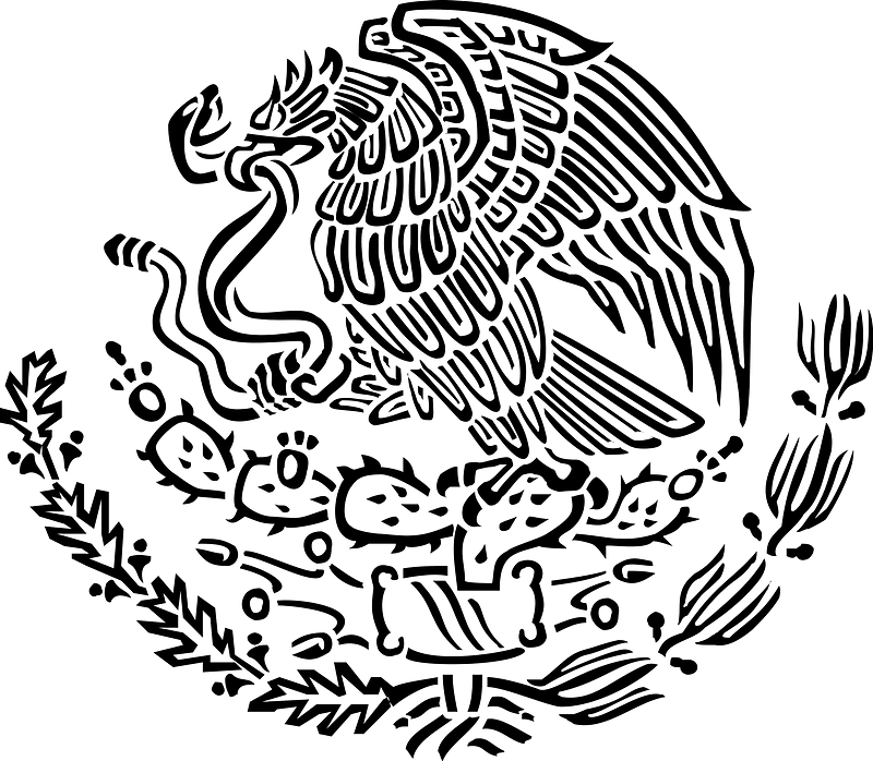 Coat of arms of Mexico (black linear)
