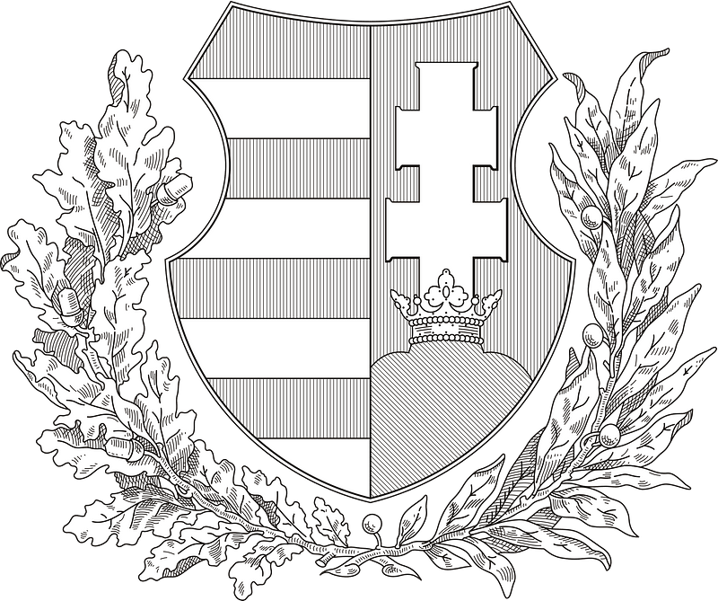 Coat of arms of Hungary (1946-1949; oak and olive branches; monochrome)