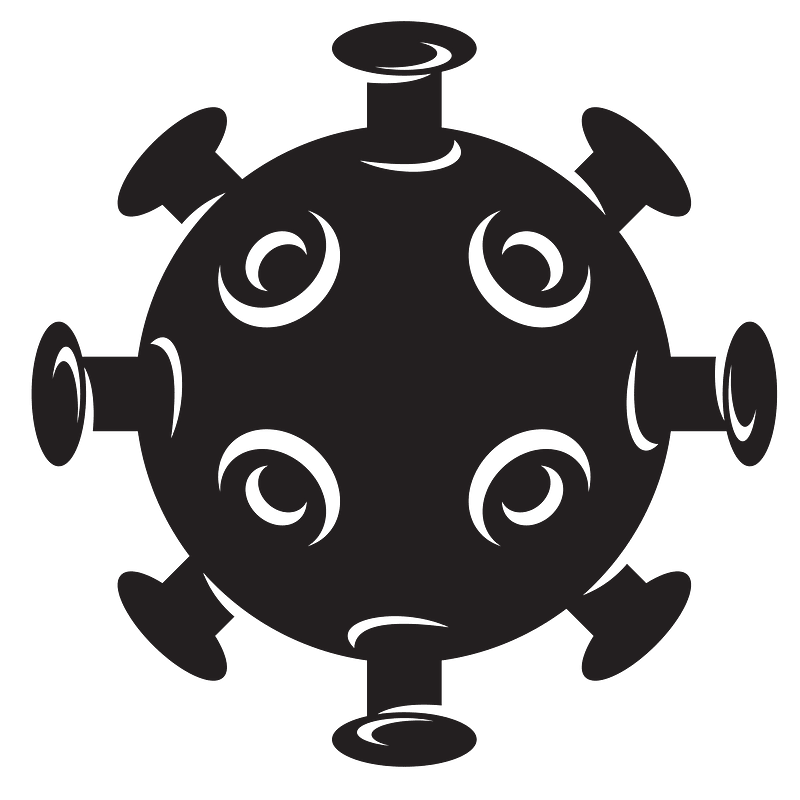 Coronavirus black silhouette icon