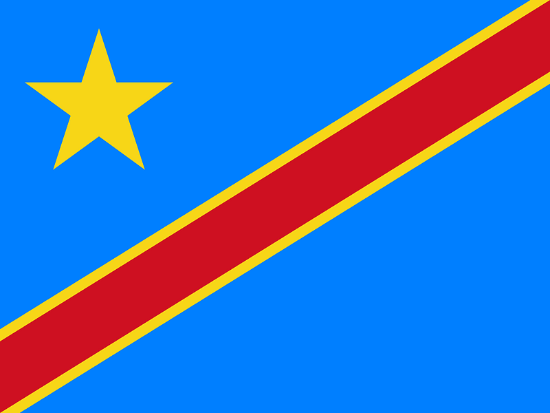 Flag of the Democratic Republic of the Congo (type 2)