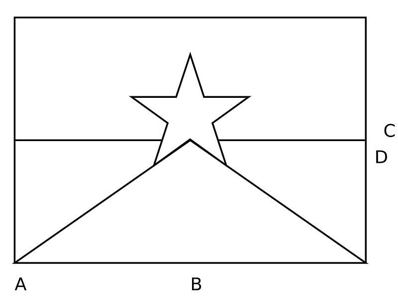 Folha de construção da bandeira de Rondônia