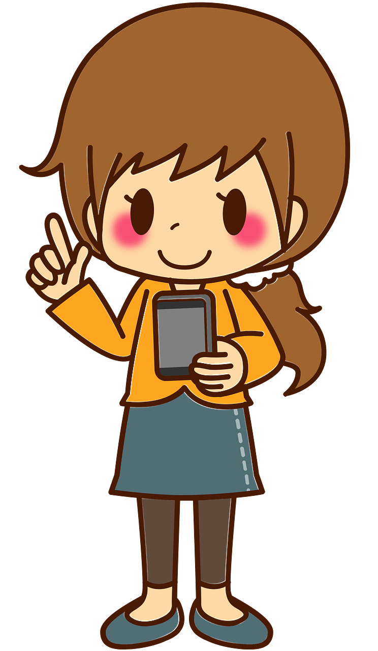 (Anika) Girl is Looking at Her Smartphone