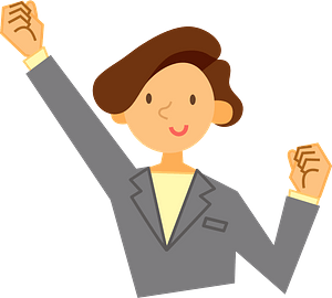 Businesswoman is Pumping a Fist