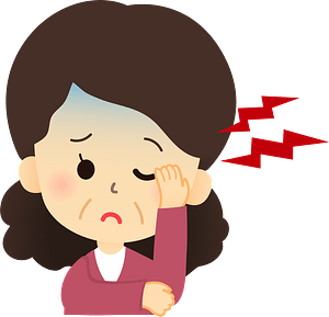 Woman is Sick with Headache and Cold