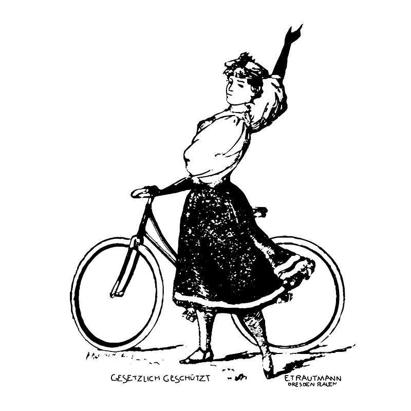 Radfahrerin, E. TRAUTMANN facsimile J. KLEINER