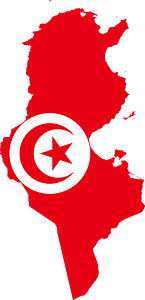 Flag map of Tunisia