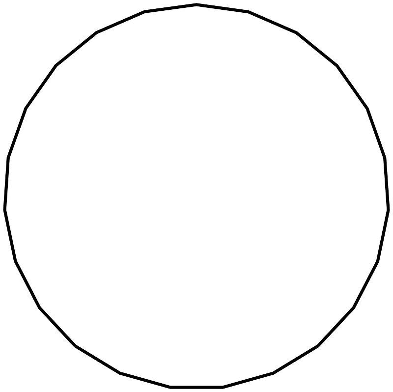Regular polygon 23 vertex animation