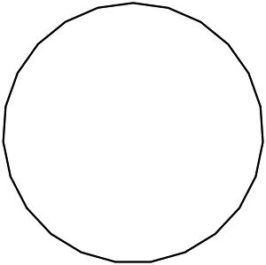 Regular polygon 23 vertex animation