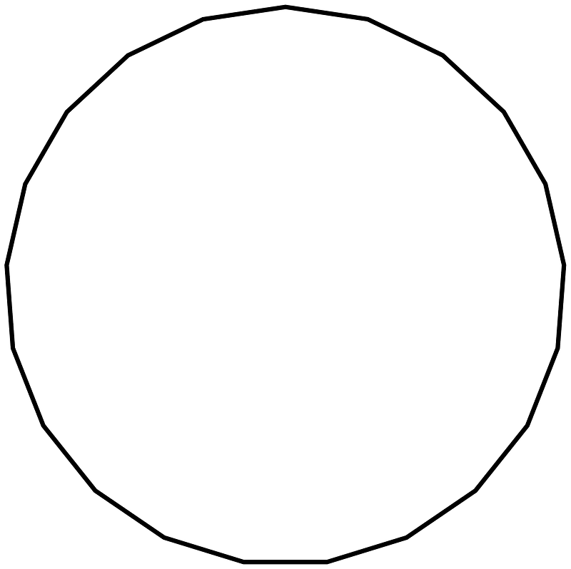 Regular polygon 21 vertex animation