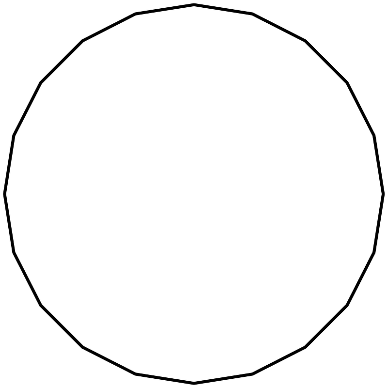 Regular polygon 20 vertex animation