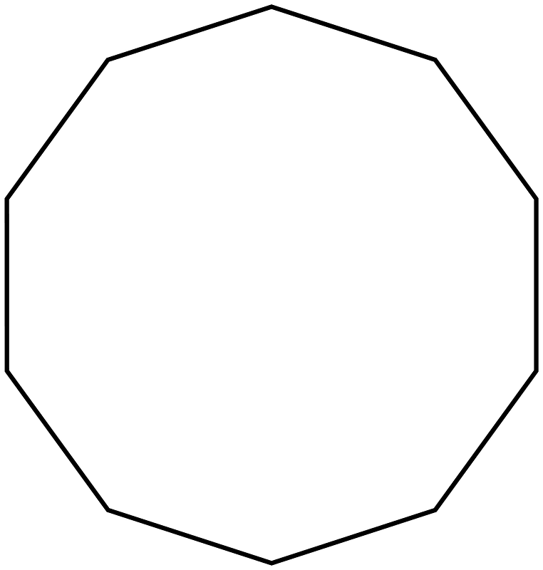 Regular polygon 10 vertex animation