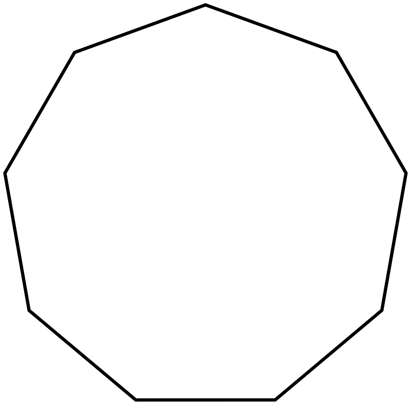 Regular polygon 9 vertex animation